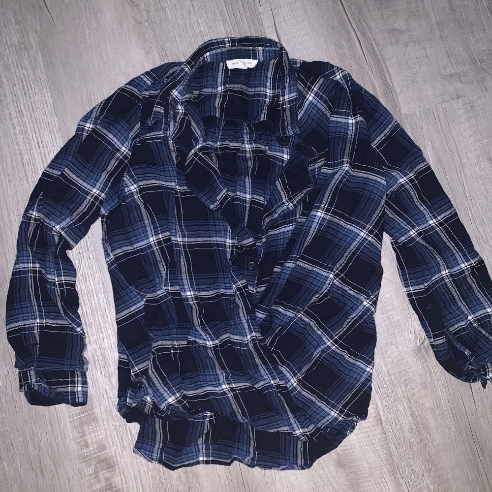Beach Lunch Lounge plaid button long sleeve